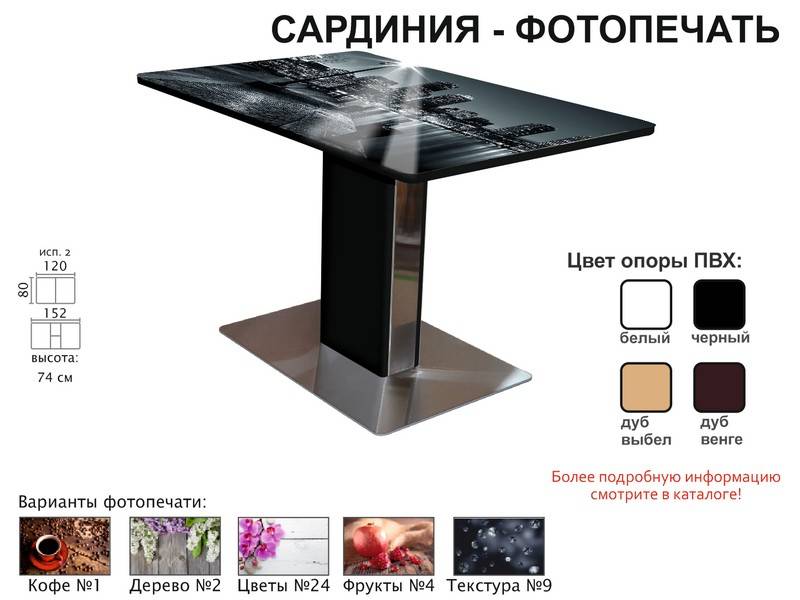 стол обеденный сардиния фотопечать в Сургуте