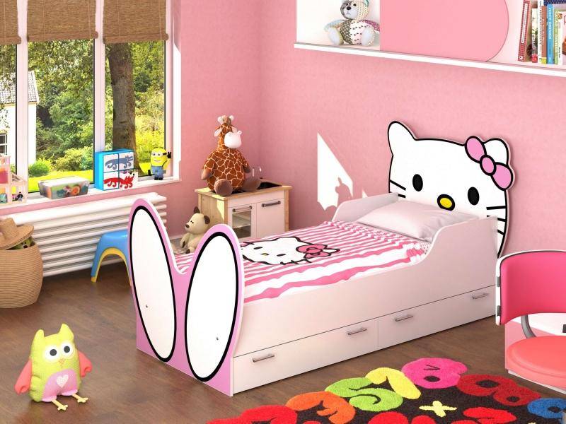 кровать hello kitty! с бязевым матрацем в Сургуте