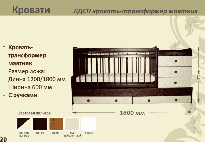 детская лдсп кровать-трансформер маятник в Сургуте