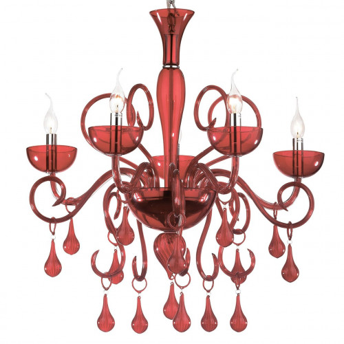 подвесная люстра ideal lux lilly sp5 rosso в Сургуте