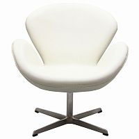 кресло swan chair экокожа белое в Сургуте