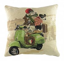 подушка с картинкой scooter dogs green в Сургуте