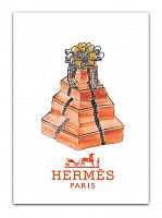 постер hermes подарочные коробки на белом фоне, а3 в Сургуте