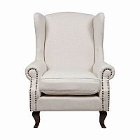 кресло мягкое с ушами белое collins wingback chair в Сургуте