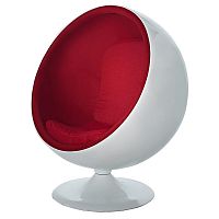 кресло-шар eero ball chair бело-красное в Сургуте