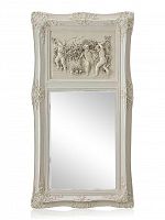 зеркало настенное прямоугольное в высокой белой раме францини distressed chalk white в Сургуте