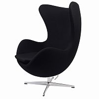 кресло arne jacobsen style egg chair черное в Сургуте