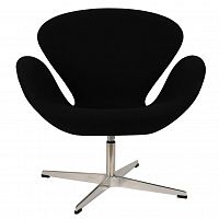 кресло arne jacobsen style swan chair черная шерсть в Сургуте