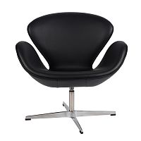 кресло arne jacobsen style swan chair черное в Сургуте