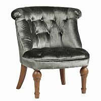 кресло sophie tufted slipper chair микровелюр серое в Сургуте