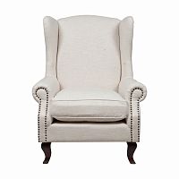 кресло collins wingback chair кремовая ткань в Сургуте