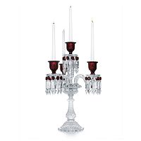 канделябр хрустальный с красными вставками на 4 свечи baccarat 3+1 от delight collection, 60 см в Сургуте