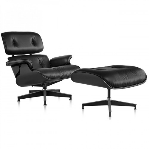 кресло eames style lounge chair черное в Сургуте