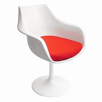 кресло tulip armchair бело-красное шерсть в Сургуте