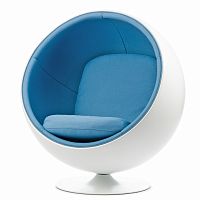 кресло ball chair бело-синее в Сургуте