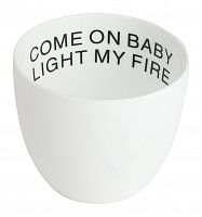 подсвечник белый фарфоровый с надписью внутри come on baby light my fire, 6,5 см в Сургуте