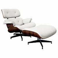 кресло lounge chair & ottoman белое в Сургуте