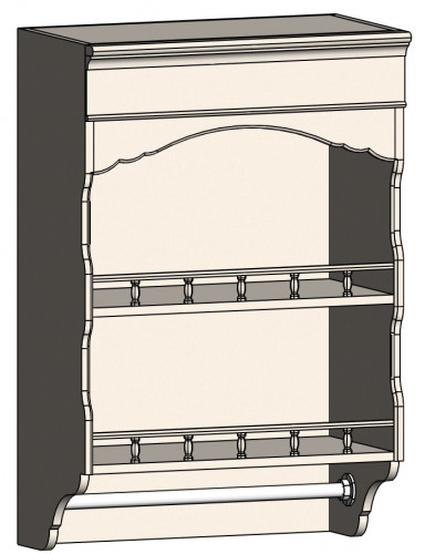 шкаф с полками и фигурным основанием навесной марсель молочно-белый в Сургуте