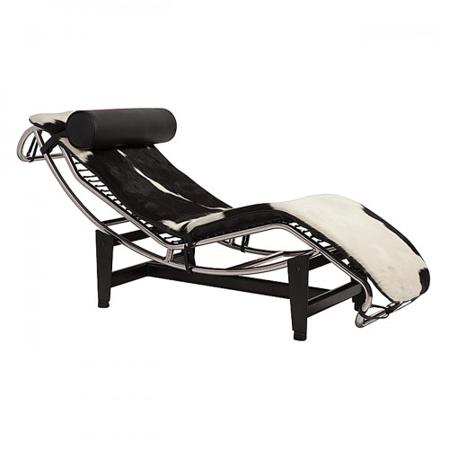 шезлонг chaise longue lc4 черно-белый в Сургуте