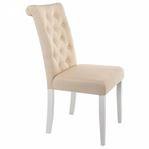 стул деревянный amelia white / fabric cream в Сургуте