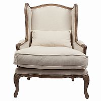 кресло мягкое с ушами lorraine chair with burlap бежевое в Сургуте