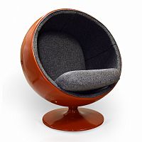 кресло ball chair оранжево-черное в Сургуте