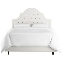 кровать двуспальная 180х200 белая с каретной стяжкой harvey tufted white в Сургуте