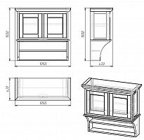 шкафчик навесной с двумя полками провинция с состариванием в Сургуте