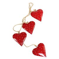 гирлянда новогодняя подвесная сердца красные red hearts, 65 см в Сургуте