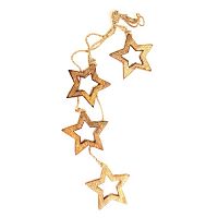 гирлянда новогодняя подвесная звезды деревянные с отверстием wooden stars, 65 см в Сургуте