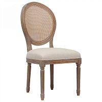 стул vintage french round cane back кремовый лён в Сургуте