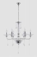 подвесная люстра crystal lux monica sp6 chrome/transparent в Сургуте