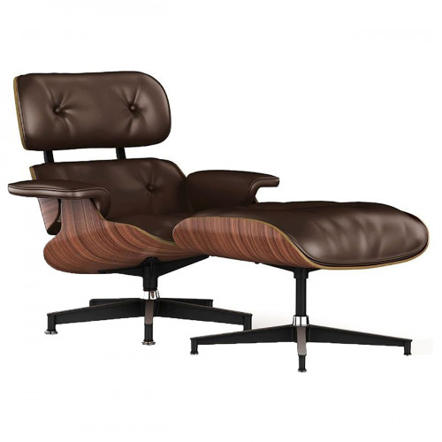 кресло lounge chair & ottoman коричневое в Сургуте