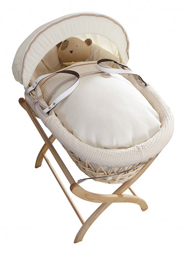 колыбель-переноска premium moses basket натуральная, кремовое белье в Сургуте