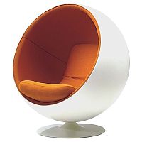 кресло eero ball chair бело-оранжевое в Сургуте