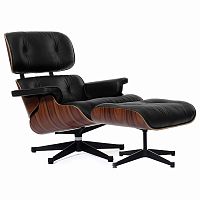 кресло eames style lounge chair & ottoman черное в Сургуте