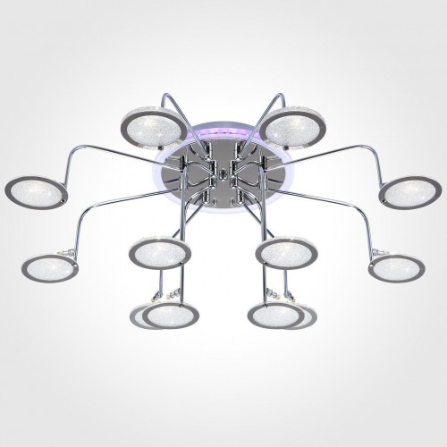 потолочная люстра eurosvet spider 80109/12 хром/синий+фиолетовый в Сургуте