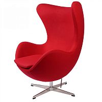 кресло arne jacobsen style egg chair красная шерсть в Сургуте