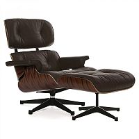 кресло eames style lounge chair палисандр коричневое в Сургуте