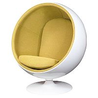 кресло eero ball chair бело-горчичное в Сургуте