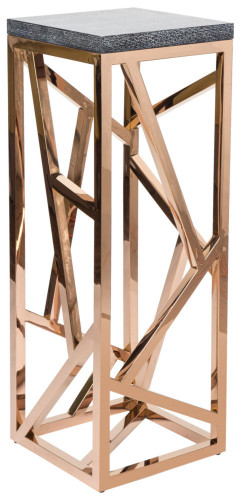 консоль geometric высокая 40x40x110 золото, серая столешница в Сургуте