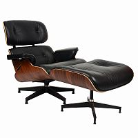 кресло eames style lounge chairчерное с коричневым в Сургуте