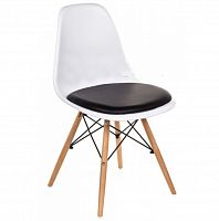 стул деревянный pc-011 белый / черный (eames style) в Сургуте