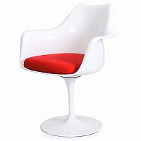 стул eero saarinen style tulip armchair красная подушка в Сургуте