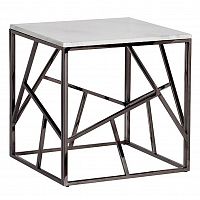 стол журнальный black chrome cube 55*55*56 см хром, белый в Сургуте