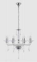 подвесная люстра crystal lux monica sp8 chrome/transparent в Сургуте