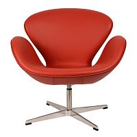 кресло arne jacobsen style swan chair красное в Сургуте