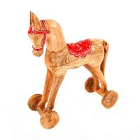 украшение новогоднее лошадка на колесах christmas horse, 40х30х13 см в Сургуте